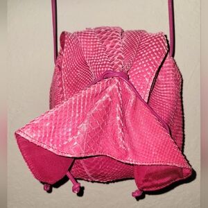 Carlos Falchi Pink Crossbody Bag. AUTHENTIC SNAKESKIN